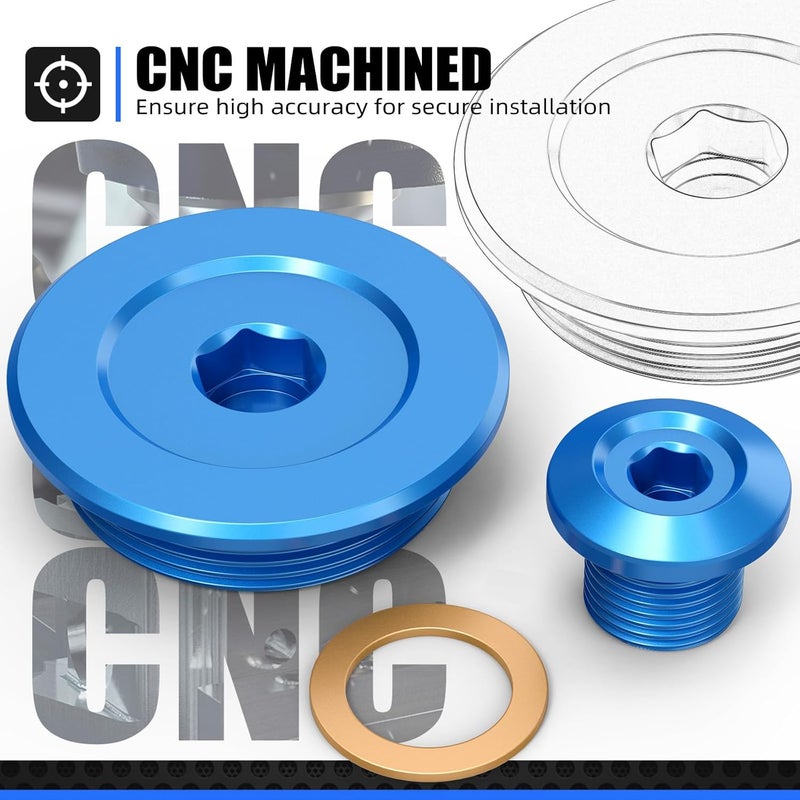 NICECNC Blue Engine Timing Screw Cover Cap Plug Compatible with Suzuki DRZ400E DRZ400S DRZ400 SM 2000-2024 Aluminum Timing Cover Screw Kit Compatible with Kawasaki KFX400 2003-2006 See Ftiemt - Image 3